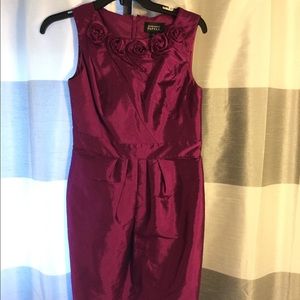 Brand new, plum, knee-length formal dress